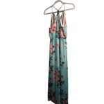 Lavender Brown Blue Floral High Low Spaghetti Strap Dress Sz. M Photo 7