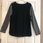 Ann Taylor  Women's Gray Long Sleeve Knit Crochet Back with Black Lining Top Size Photo 3