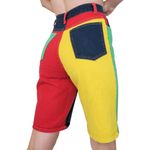 Vintage 90s Paris Sport Club Colorblock Denim Shorts Red Size 23 Photo 1