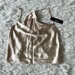 Lulus Women’s Hold Onto Love Beige Satin Cowl Neck Cami Tank Top size Small Photo 1