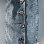 Refuge Bohemian Grunge Denim Jean Button-Up Sleeveless Layering Stretch Vest S/P Photo 3