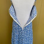 Women XS floral print tank top strap fit and flare dress blue & white Multiple Photo 6
