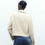 ZARA Cream Tweed Cropped Medium Jacket French Chic Luxury Designer Neutral Photo 1