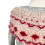 FATE Fair Isle Sweater Crewneck Gray Red Pink Size Medium Photo 2