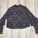 Primark floral ruffle bell sleeve blouse black size 6 Photo 7