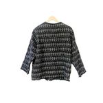 IRO  Overland Black Silver Tweed Full Zip Jacket Leather Trim Size 1 Small Medium Photo 2