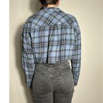 Vintage Arizona Jean Co Blue Plaid Cropped Flannel Size L Size L Photo 1
