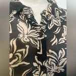 l*space L* Black/Beige Catalina Sheer Button Down Tropical Top Size M NWT! $119 Photo 5