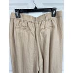 Magaschoni Linen Pants Size L Tan Wide Leg Pleated Elastic Waist Relaxed Fit Photo 7