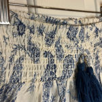 Surf Gypsy  Blue and White Paisley Print Pull-On Pants. Photo 4