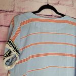 THML  FRINGE SLEEVE STRIPED ABSTRACT KAFTAN DRESS SWIM COVER MEDIUM Photo 8