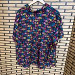 Karl Lagerfeld  Black Short Sleeve Button Down‎ Shirt Size 2X Photo 1