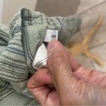 Cloth & Stone  Women's S Linen Blend Striped Button Back Shirt Dress Green & Blue Photo 7