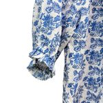 Ro’s Garden Blue Floral Peasant Blouse 3/4 Sleeve Tassel Tie Size M Size M Photo 7