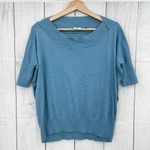 CAbi  XXS Blue Silk Blend Sweater sweatshirt short sleeve pullover knit womens Photo 0