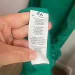 Mango Dark Green One-Shoulder Rose Ruffle Maxi Dress Size 8 Photo 5