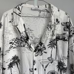 Bershka XL White Tropical Print Beach Resort Costal Button Down Shirt Photo 1