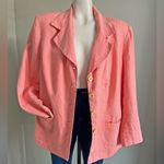 Bagatelle Coral Linen Blend Blazer Womens M, Button Front Lightweight Jacket Orange Size L Photo 10