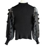 Almost Famous Juniors ™ 3D Flower Illusion Sleeve Mock Sweater Photo 7