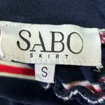 Sabo Skirt  Navy Blue Red Turtleneck Long Sleeve Crop Pullover Sweater Top Sz S Photo 2