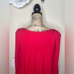 Maeve NTM: by Anthropologie Red Boho Flowy Tunic Blouse Long Sleeve V-Neck Photo 11