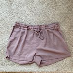 Lulus Lulu’s Jest Mauve Paper Bag High Waist Shorts Drawstring Pockets High Rise Large Photo 1