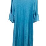 Splendid  1/2 Sleeve Ruffle Teal Tee Shirt Dress Photo 5