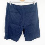Ann Taylor  Womens Summer Casual Linen‎ Blend Chino Bermuda Shorts Size 8 Navy Photo 5
