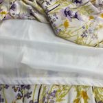 Old Navy Women’s Dress V-neck Sleeveless Purple Yellow & Cream Size Large Ruched Photo 4