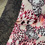 Victoria's Secret Black Pink Butterfly Print Strappy Lace Satin Cami Dress M Photo 4