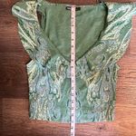 ZARA  Green Paisley Ruffled Sleeveless Crop Top Small Photo 6