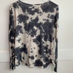 Mudd  Gray Tie Dye Crochet Front Long Sleeve Shirt Photo 2