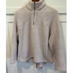 Altar'd State  Cream Sherpa Pullover Quarter Zip Mock Neck Sweater Medium Photo 0