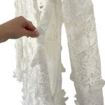 Love Shack Fancy  Sylvester Gown 3D Floral Applique Lace White Maxi Dress Size 10 L Photo 8