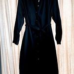 Old Navy  Black Maternity Midi Collared Long Sleeve Shirt Dress Size Large Photo 0