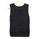 BIANCA NYGARD Black Sleeveless Knit Tank Top Eyelet Detail Women's Small 6 Photo 1