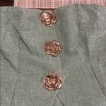 SheIn Green Strapless Top with Gold Floral Accents Photo 1