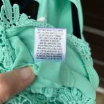 Wishful park  Juniors Medium Mint Green Lace Scalloped Hem Blouse Photo 5