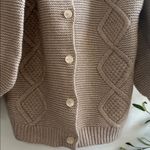Pink Lily  Tan Knit Cardigan Photo 1