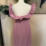WAYF  Dusty Rose Cold Shoulder Ruffle Gown | Size Large Photo 7
