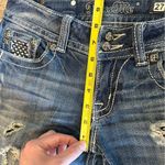 Miss Me Distressed Straight Jean Buckle Exclusive Rhinestone Button Flap Pockets Photo 6