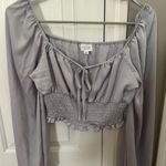 Le lis Satin cropped long sleeve blouse Photo 0