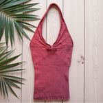 Bebe Bright Rhubarb Silk Blend Halter Knit Top Small Y2K Clubwear Backless Party Photo 2