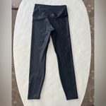 Nike Dri-Fit Mid Rise Shine Black 7/8 Leggings Gray Swoosh Size S $70 Photo 4