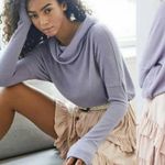 We The Free Free People  Juicy Long Sleeve Cowl Neck Top Size Large Purple Smoke Photo 0