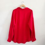 Rafaella NEW Red Collared V-Neck Long Sleeve Popover Blouse Size XL Photo 3