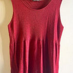 Eileen Fisher 100% Wool Tank Top Size 1X Sweater Wine Red Sleeveless Knit Top Photo 0