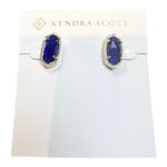 Kendra Scott Ellie Gold Stud Earrings in Cobalt Blue Cats Eye NEW Photo 1