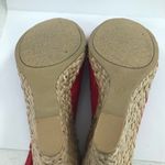 Solanz Red Open Toe Wedge Sandals Photo 12