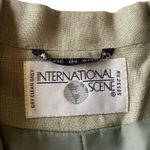 Vintage International Scene Linen Blazer Green Size 8 Photo 3